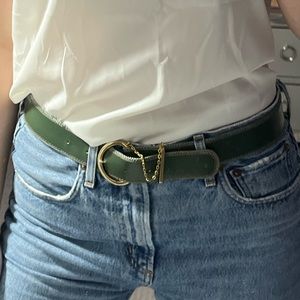 Dior Green Leather Chain Belt